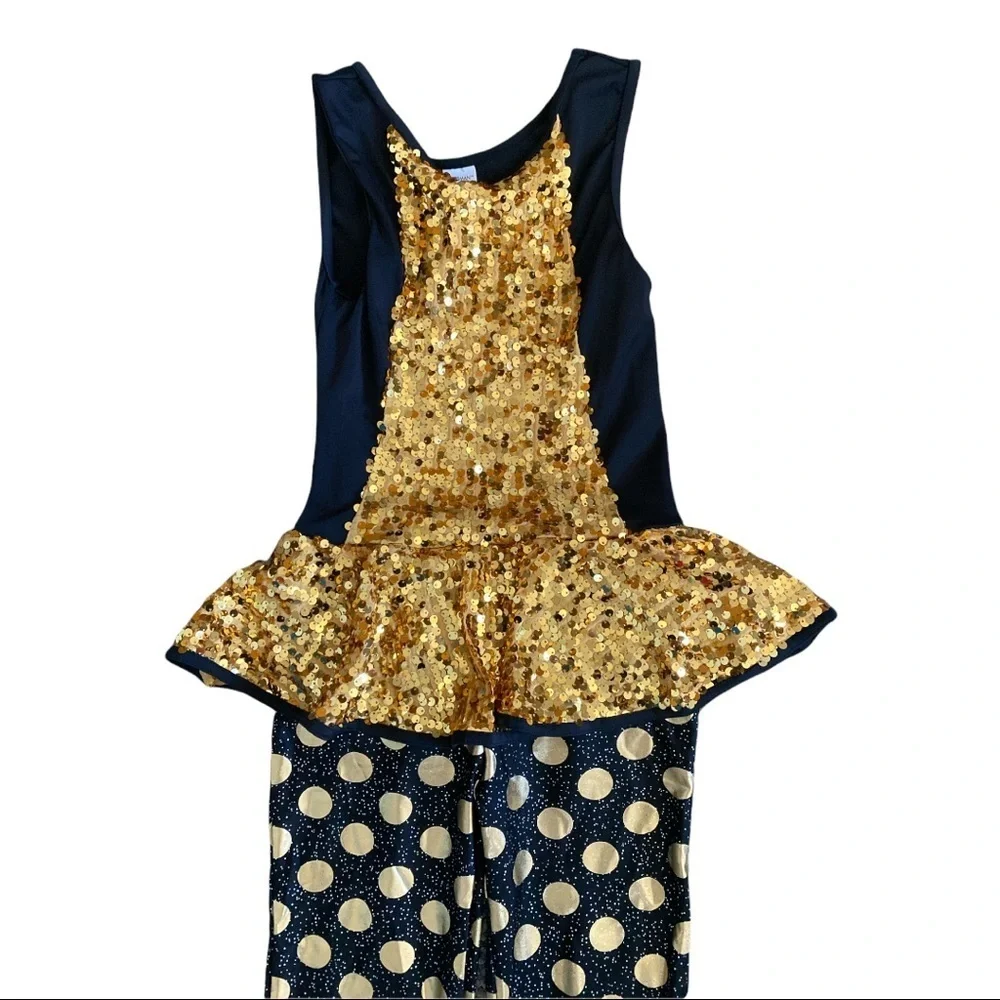 WEISSMAN Gold digger hip hop jazz dance performance leotard costume size‎ 10/12
